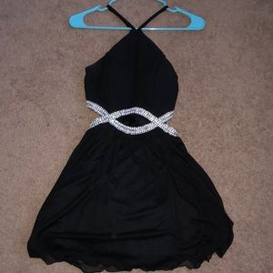 diamond cutout formal dress